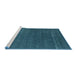 Serging Thickness of Machine Washable Contemporary Dark Cyan Green Rug, wshcon2355