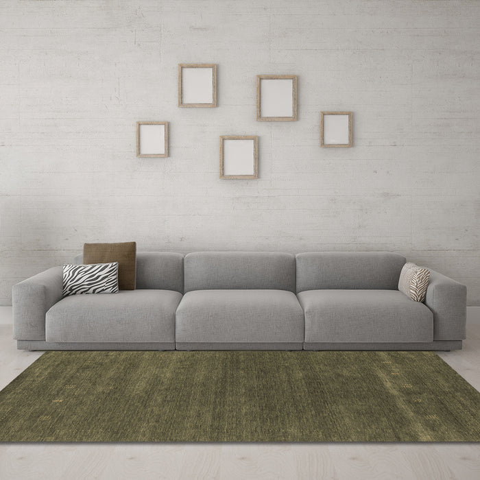 Machine Washable Abstract Brown Contemporary Rug in a Living Room,, wshcon2355brn