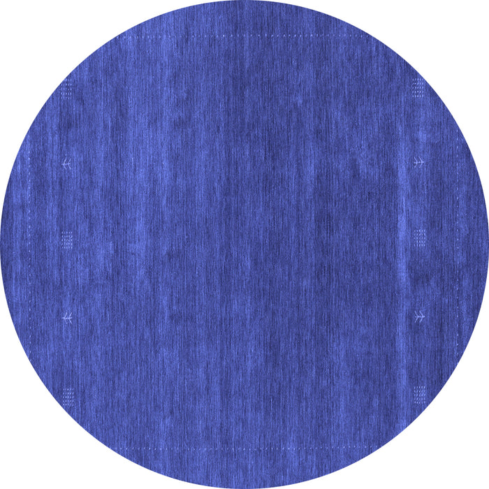 Round Machine Washable Abstract Blue Contemporary Rug, wshcon2355blu