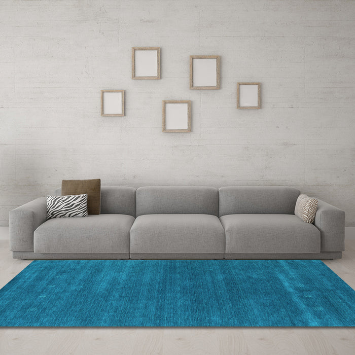 Machine Washable Abstract Light Blue Contemporary Rug in a Living Room, wshcon2355lblu