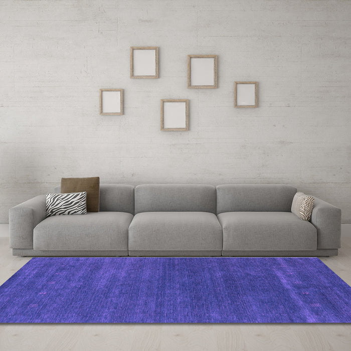 Machine Washable Abstract Purple Contemporary Area Rugs in a Living Room, wshcon2355pur