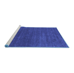 Sideview of Machine Washable Abstract Blue Contemporary Rug, wshcon2355blu