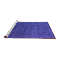 Sideview of Machine Washable Abstract Purple Contemporary Area Rugs, wshcon2355pur