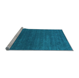 Sideview of Machine Washable Abstract Light Blue Contemporary Rug, wshcon2355lblu