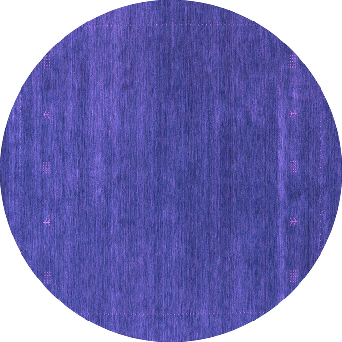 Round Machine Washable Abstract Purple Contemporary Area Rugs, wshcon2355pur