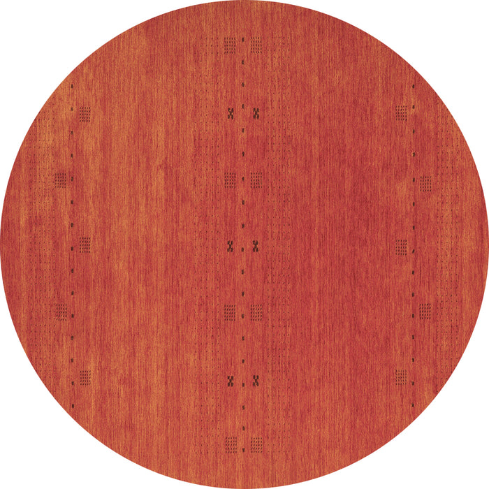 Round Abstract Brown Contemporary Rug, con2356brn