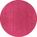 Round Abstract Purple Contemporary Rug, con2356pur