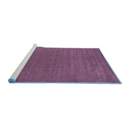 Sideview of Machine Washable Abstract Blue Contemporary Rug, wshcon2356blu