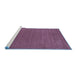 Sideview of Machine Washable Abstract Blue Contemporary Rug, wshcon2356blu