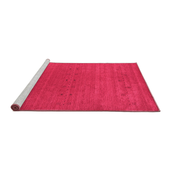 Sideview of Machine Washable Abstract Pink Contemporary Rug, wshcon2356pnk