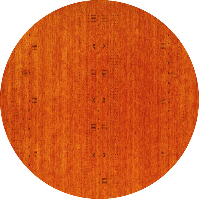 Round Machine Washable Abstract Yellow Contemporary Rug, wshcon2356yw