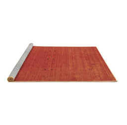 Sideview of Machine Washable Abstract Brown Contemporary Rug, wshcon2356brn