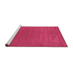 Sideview of Machine Washable Abstract Purple Contemporary Area Rugs, wshcon2356pur