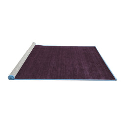 Sideview of Machine Washable Abstract Blue Contemporary Rug, wshcon2357blu
