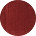 Round Abstract Brown Contemporary Rug, con2357brn