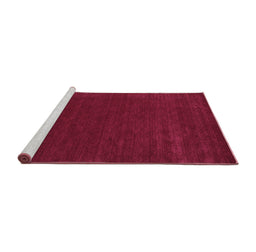 Sideview of Machine Washable Abstract Purple Contemporary Area Rugs, wshcon2357pur