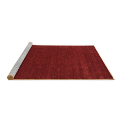Sideview of Machine Washable Abstract Brown Contemporary Rug, wshcon2357brn
