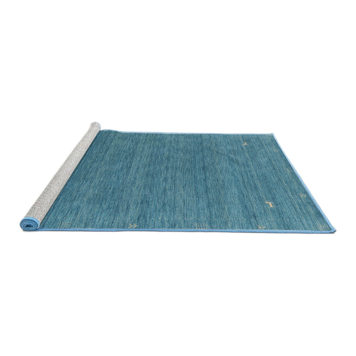 Serging Thickness of Machine Washable Contemporary Blue Ivy Blue Rug, wshcon2358