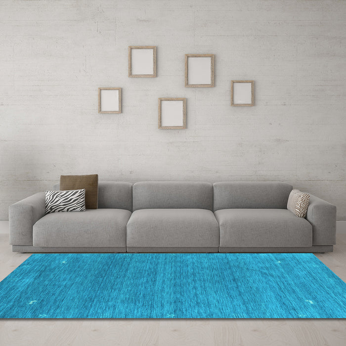 Machine Washable Abstract Light Blue Contemporary Rug in a Living Room, wshcon2358lblu