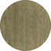 Round Abstract Brown Contemporary Rug, con2358brn