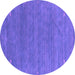 Round Abstract Purple Contemporary Rug, con2358pur