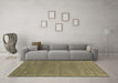 Machine Washable Abstract Brown Contemporary Rug in a Living Room,, wshcon2358brn