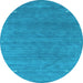 Round Abstract Light Blue Contemporary Rug, con2358lblu