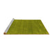 Sideview of Machine Washable Abstract Yellow Contemporary Rug, wshcon2358yw