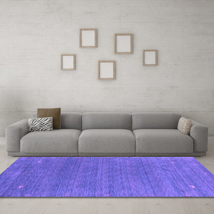 Machine Washable Abstract Purple Contemporary Area Rugs in a Living Room, wshcon2358pur