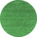 Round Abstract Emerald Green Contemporary Rug, con2358emgrn