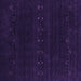 Square Machine Washable Abstract Purple Contemporary Area Rugs, wshcon2359pur