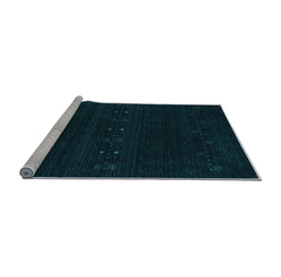 Sideview of Machine Washable Abstract Light Blue Contemporary Rug, wshcon2359lblu