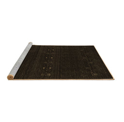 Sideview of Machine Washable Abstract Brown Contemporary Rug, wshcon2359brn