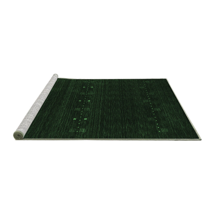 Sideview of Machine Washable Abstract Emerald Green Contemporary Area Rugs, wshcon2359emgrn