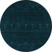 Round Machine Washable Abstract Light Blue Contemporary Rug, wshcon2359lblu