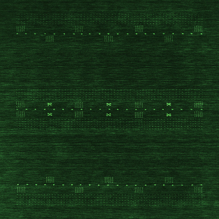 Serging Thickness of Abstract Green Contemporary Rug, con2359grn