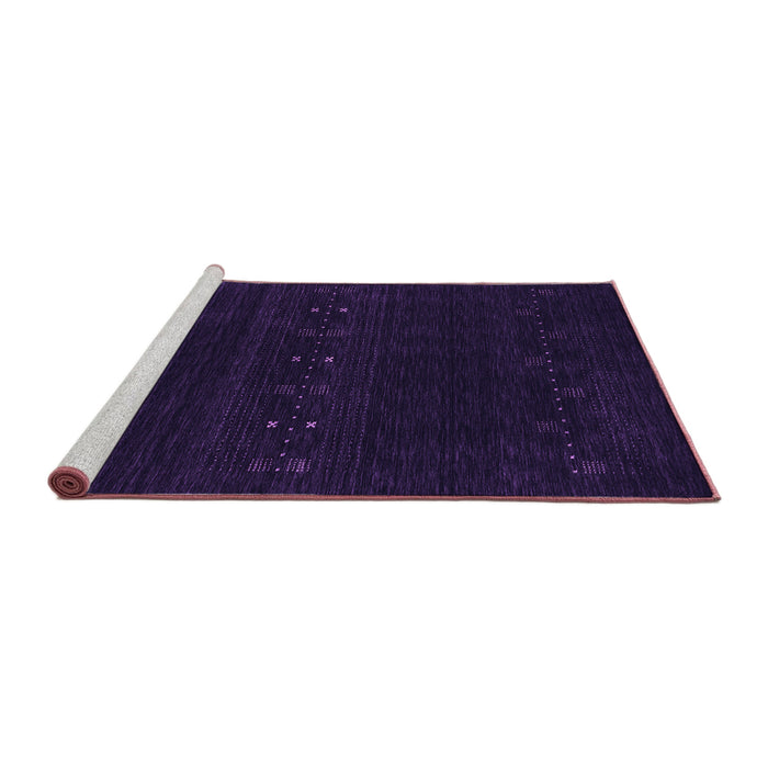Sideview of Machine Washable Abstract Purple Contemporary Area Rugs, wshcon2359pur