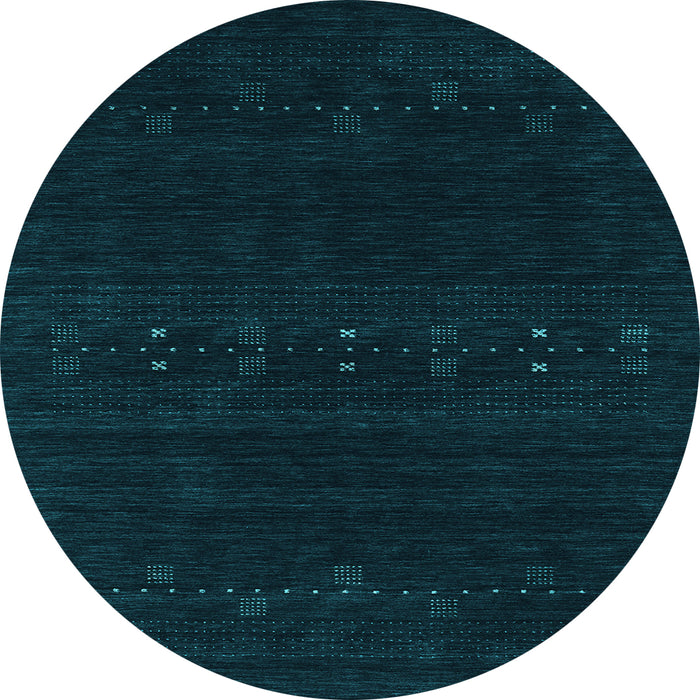 Round Abstract Light Blue Contemporary Rug, con2359lblu