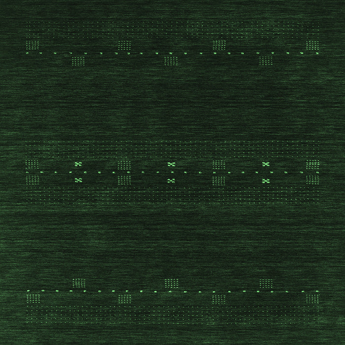 Square Machine Washable Abstract Emerald Green Contemporary Area Rugs, wshcon2359emgrn