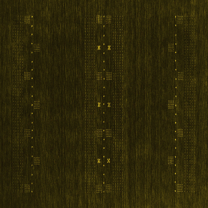 Square Machine Washable Abstract Yellow Contemporary Rug, wshcon2359yw