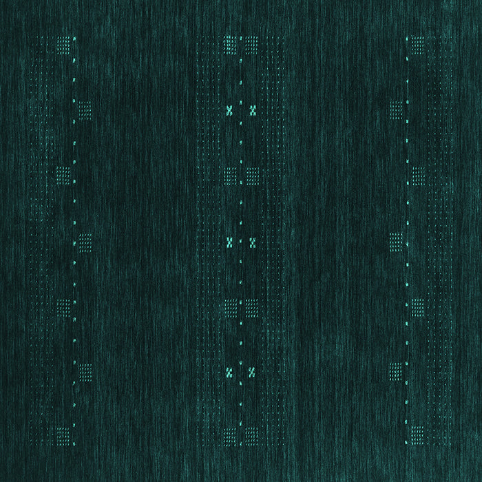 Square Machine Washable Abstract Turquoise Contemporary Area Rugs, wshcon2359turq