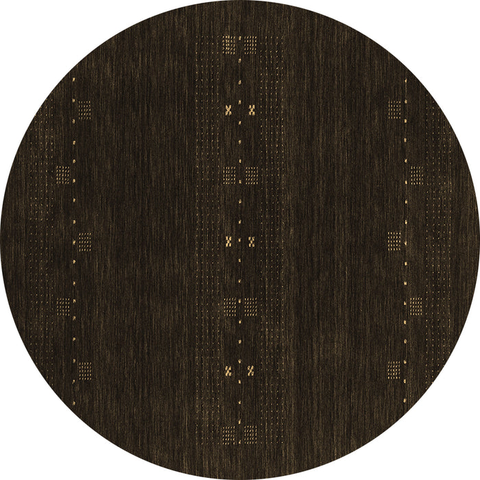 Round Machine Washable Abstract Brown Contemporary Rug, wshcon2359brn