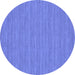 Round Abstract Blue Contemporary Rug, con235blu