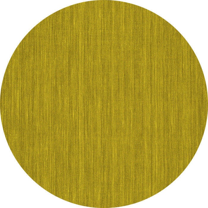 Round Abstract Yellow Contemporary Rug, con235yw