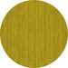 Round Abstract Yellow Contemporary Rug, con235yw