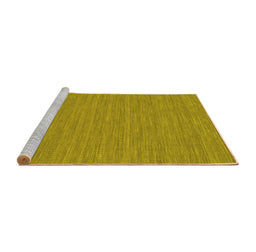 Sideview of Machine Washable Abstract Yellow Contemporary Rug, wshcon235yw