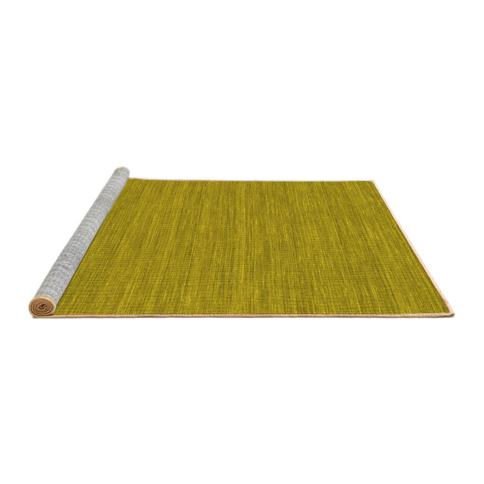 Sideview of Machine Washable Abstract Yellow Contemporary Rug, wshcon235yw