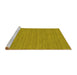 Sideview of Machine Washable Abstract Yellow Contemporary Rug, wshcon235yw