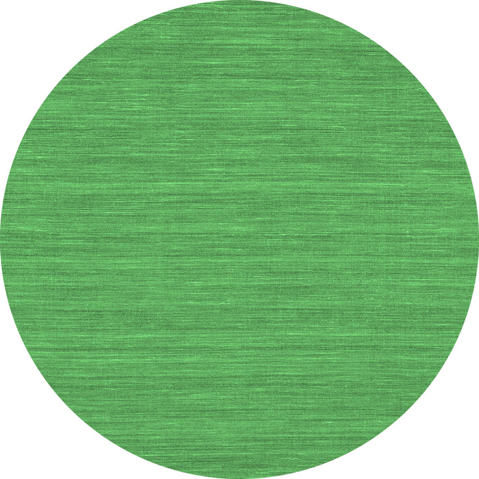 Round Machine Washable Abstract Emerald Green Contemporary Area Rugs, wshcon235emgrn
