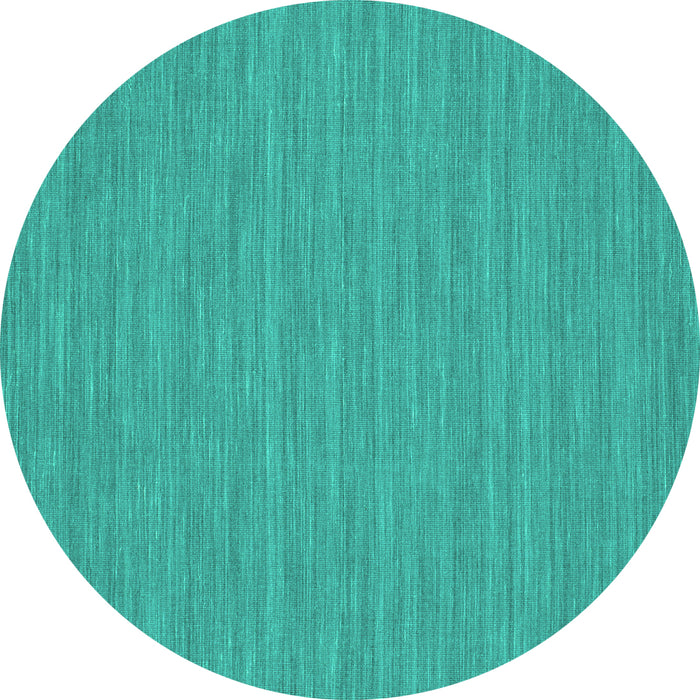 Round Machine Washable Abstract Turquoise Contemporary Area Rugs, wshcon235turq